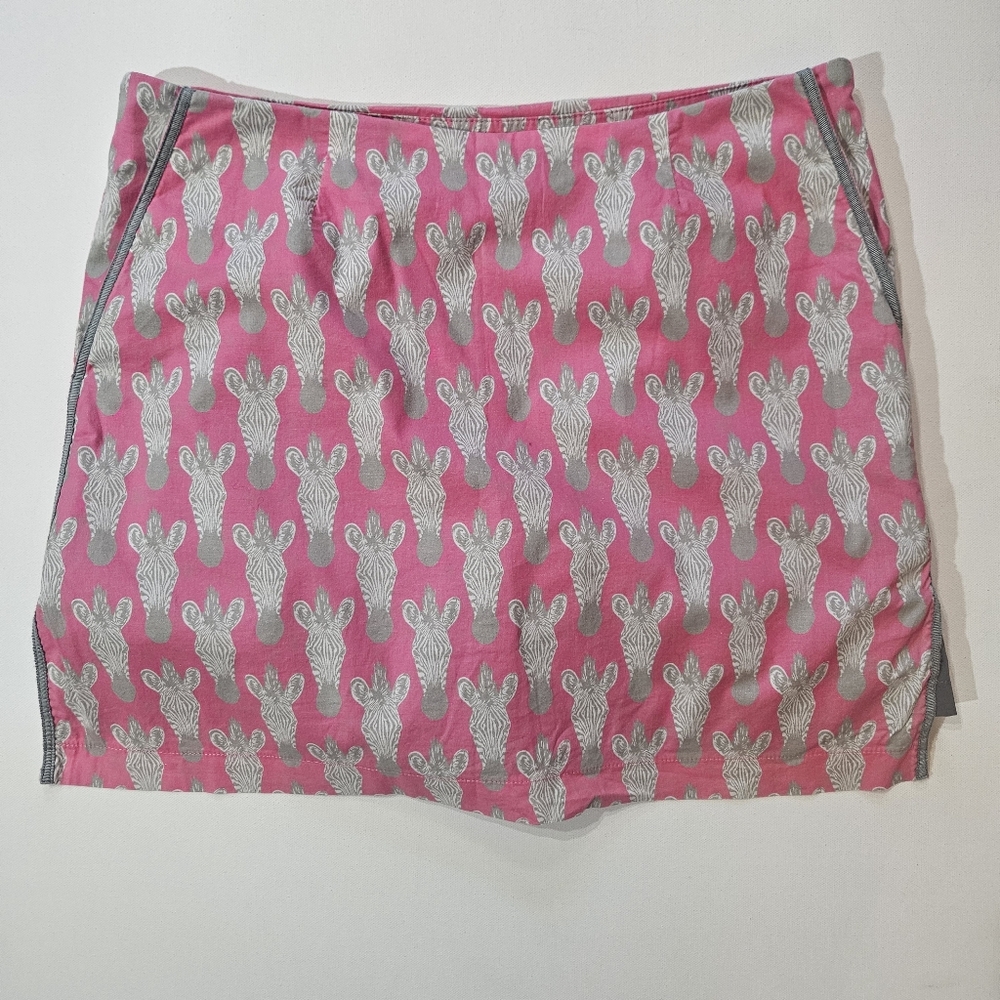 Golftini Animal‎ Print Skort Womens 6 Pink White Zebra Graphic